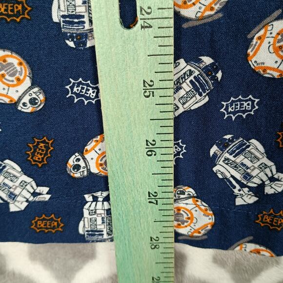Star Wars Shirt Mens Large Blue Pocket Button Up Short Sleeve Handmade OOAK - Picture 6 of 7